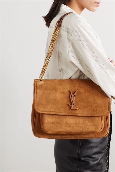 ysl lou suede|YSL suede niki bag.